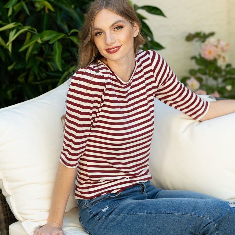 NWT Evy's Tree Ramona Top in Cranberry